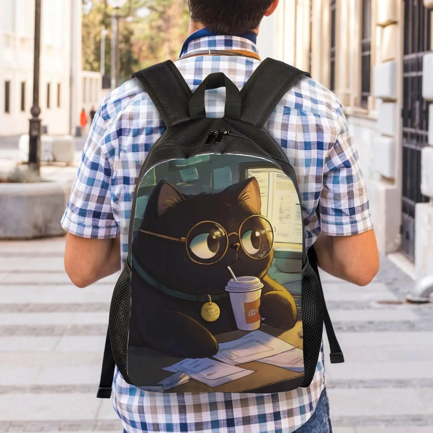 Overtime Cat Backpack Waterproof Anti Theft Durable Light Laptop Bag Backpacks For Women Men Travel Gym Backpack