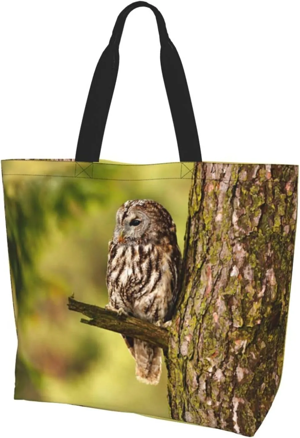 Owl Canvas Tote Bag Animal Shoulder Bag Handbag Cute Casual Grocery Bags Funny Bag for Outdoor