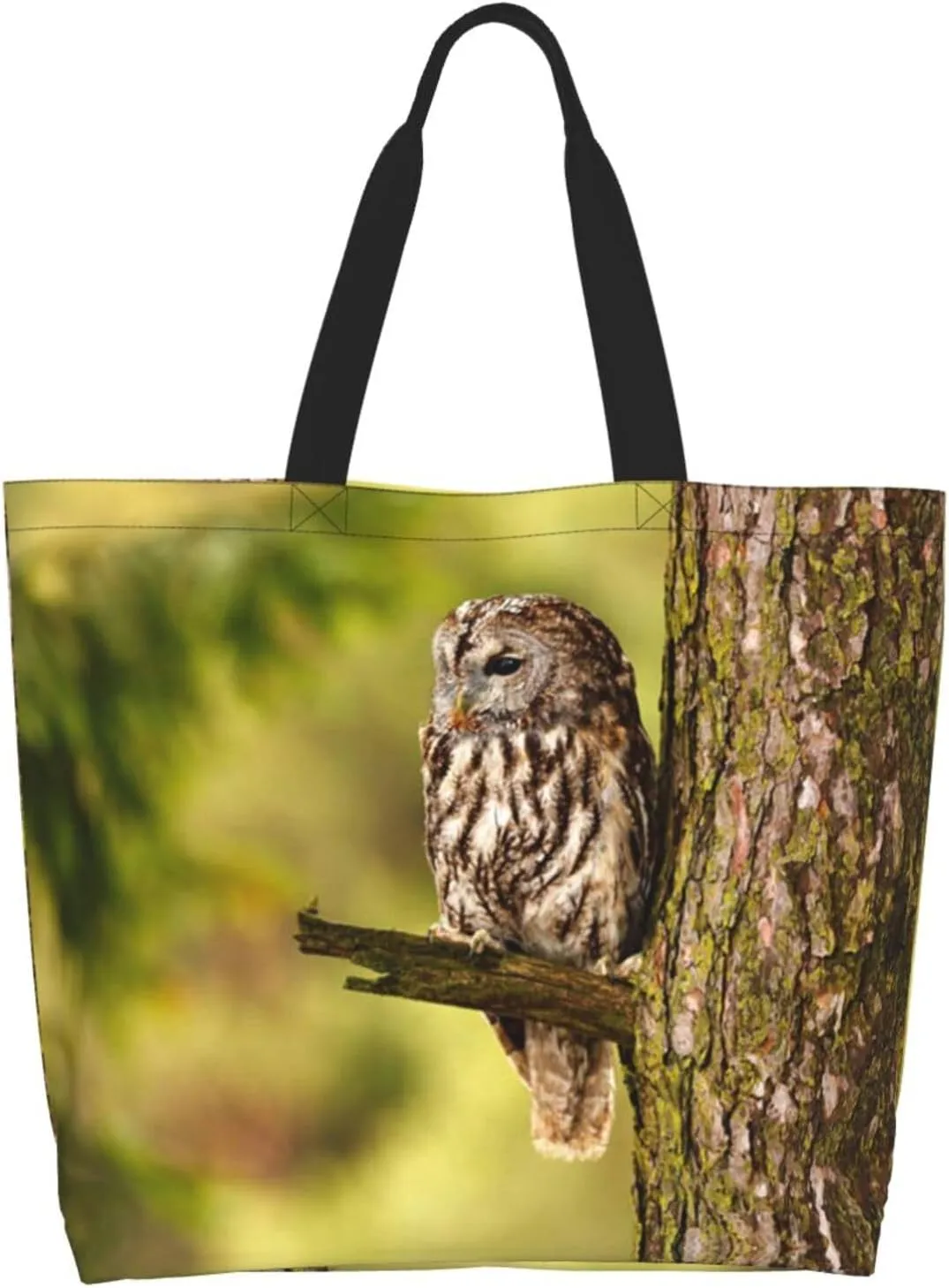 Owl Canvas Tote Bag Animal Shoulder Bag Handbag Cute Casual Grocery Bags Funny Bag for Outdoor