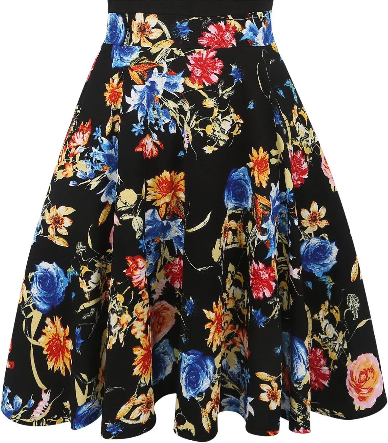oxiuly Women's Vintage Off Shoulder Pockets Casual Floral A-Line Party Cocktail Swing Dress OX232