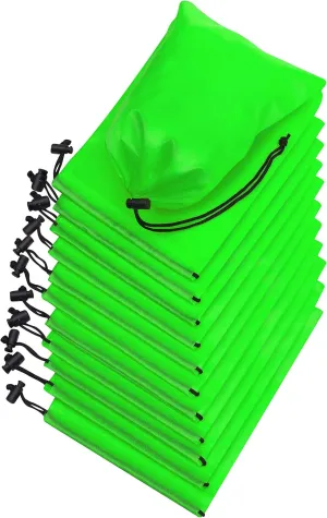 PALTERWEAR Drawstring Bag - Nylon Cinch and Ditty Stuff Pouch with Toggle (6 x 8-12 pack, Green)