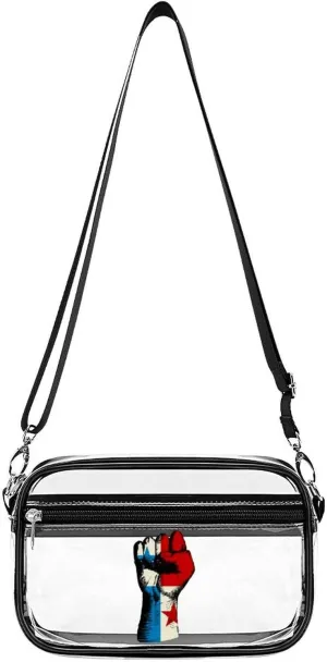 Panama Flag Nation Spirit Clear Purse Stadium Crossbody Bags for Women and Men Adjustable Shoulder Handbags