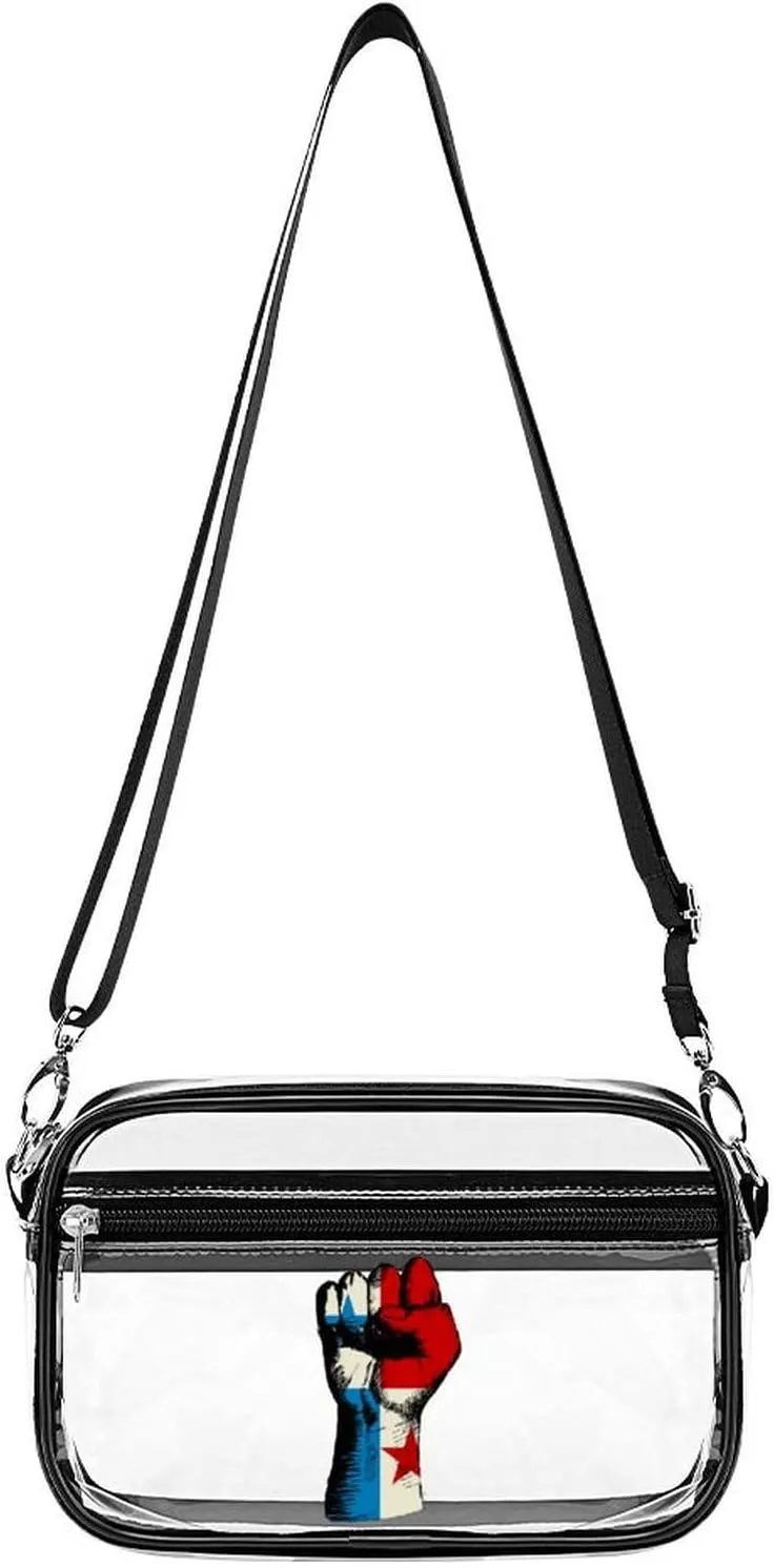 Panama Flag Nation Spirit Clear Purse Stadium Crossbody Bags for Women and Men Adjustable Shoulder Handbags
