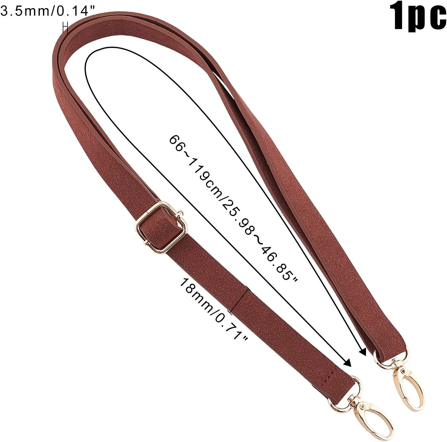 PandaHall DIY PU Leather Bag Knitting Set, Leather Bottom/26' Shoulder Strap/Twist Lock/Flap Cover/Buckles for Crochet Handbag Tote Shoulder Bag, Brown (7 Accessories)