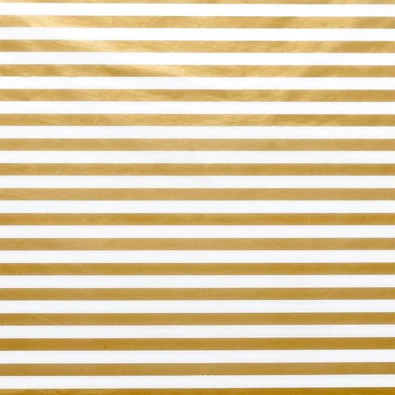 Paper Mart Gold and White Tissue Paper, Bulk Quantity of 240 Sheets, Narrow Pinstripe Tissue Paper for Gift Bags, 20 x 30 Inch Sheets