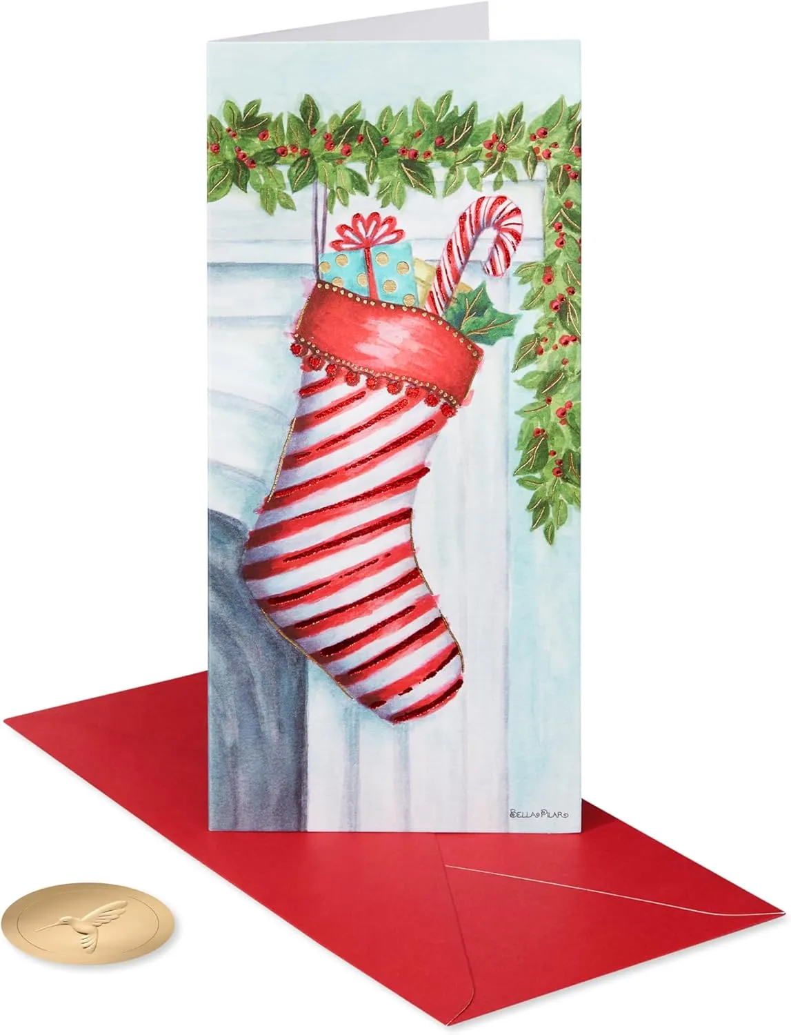 Papyrus Christmas Cards Boxed with Envelopes - Designed by Bella Pilar, Merry Wishes (16-Count)