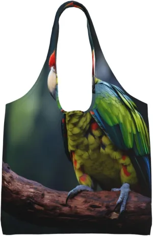parrot Printed Shoulder Bag - Suitable for sturdy canvas bags, shopping bags