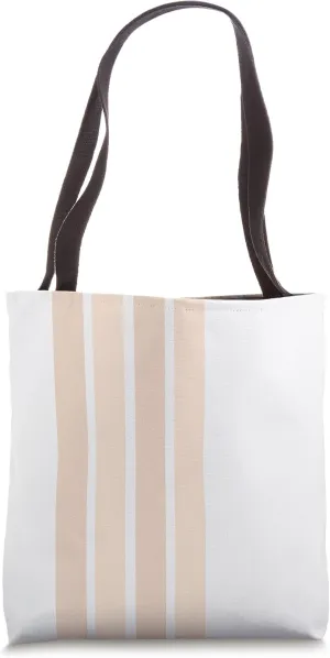Pastel Rose Tan Striped Minimalist Modern Abstract Pattern Tote Bag