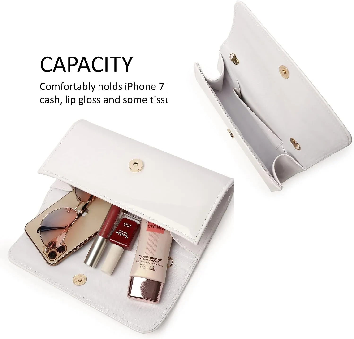 Patent Leather Envelope Clutch Womens Evening Handbag Stylish Shoulder Bag Purse for Christmas Wedding Party Prom