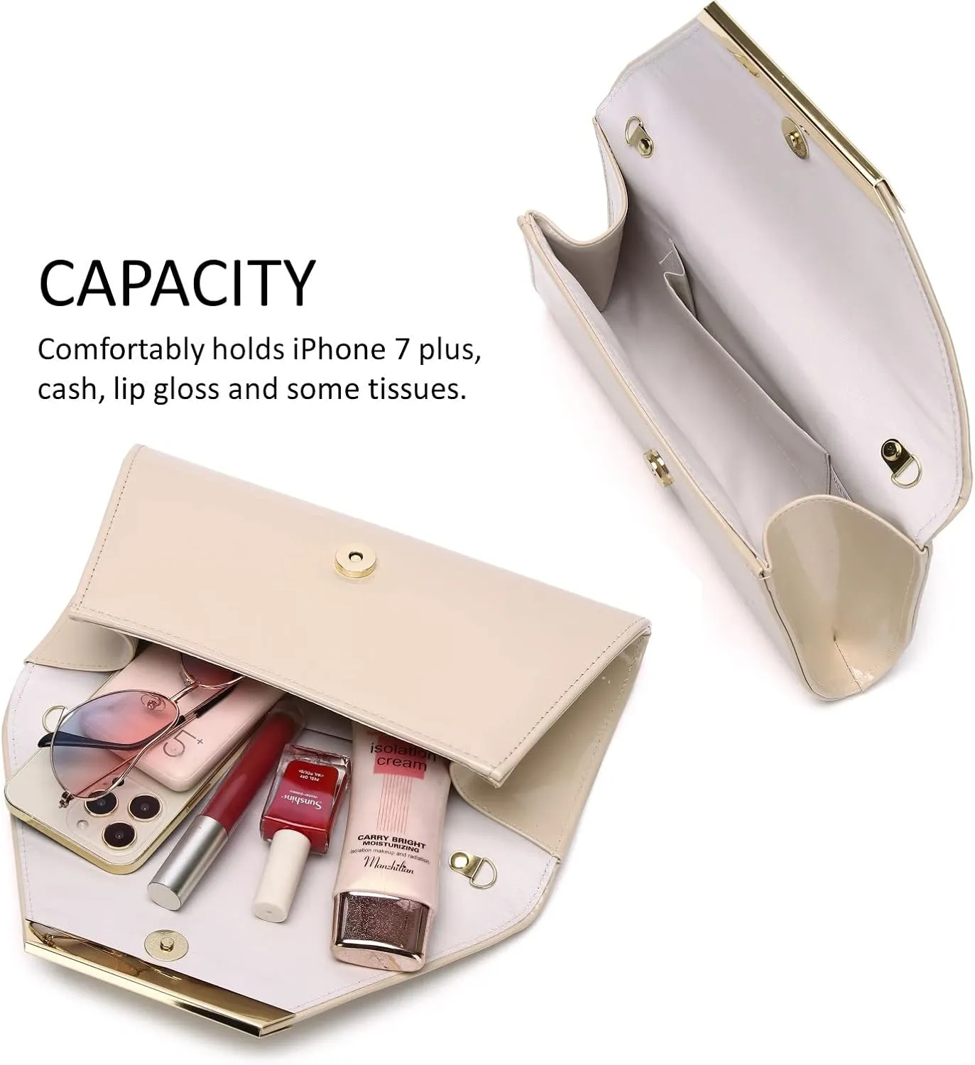 Patent Leather Envelope Clutch Womens Evening Handbag Stylish Shoulder Bag Purse for Christmas Wedding Party Prom