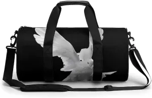 Peace Pigeon Round Barrel Gym Sport Bag Small Travel Duffel Bags Reusable Tote for Men Women