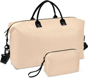 Peach Puff Solid Color Pure Plain Duffel Bag Weekender Travel Overnight Bag Gym Carry on Duffel Bags with Toiletry Bag for Hiking Waterproof