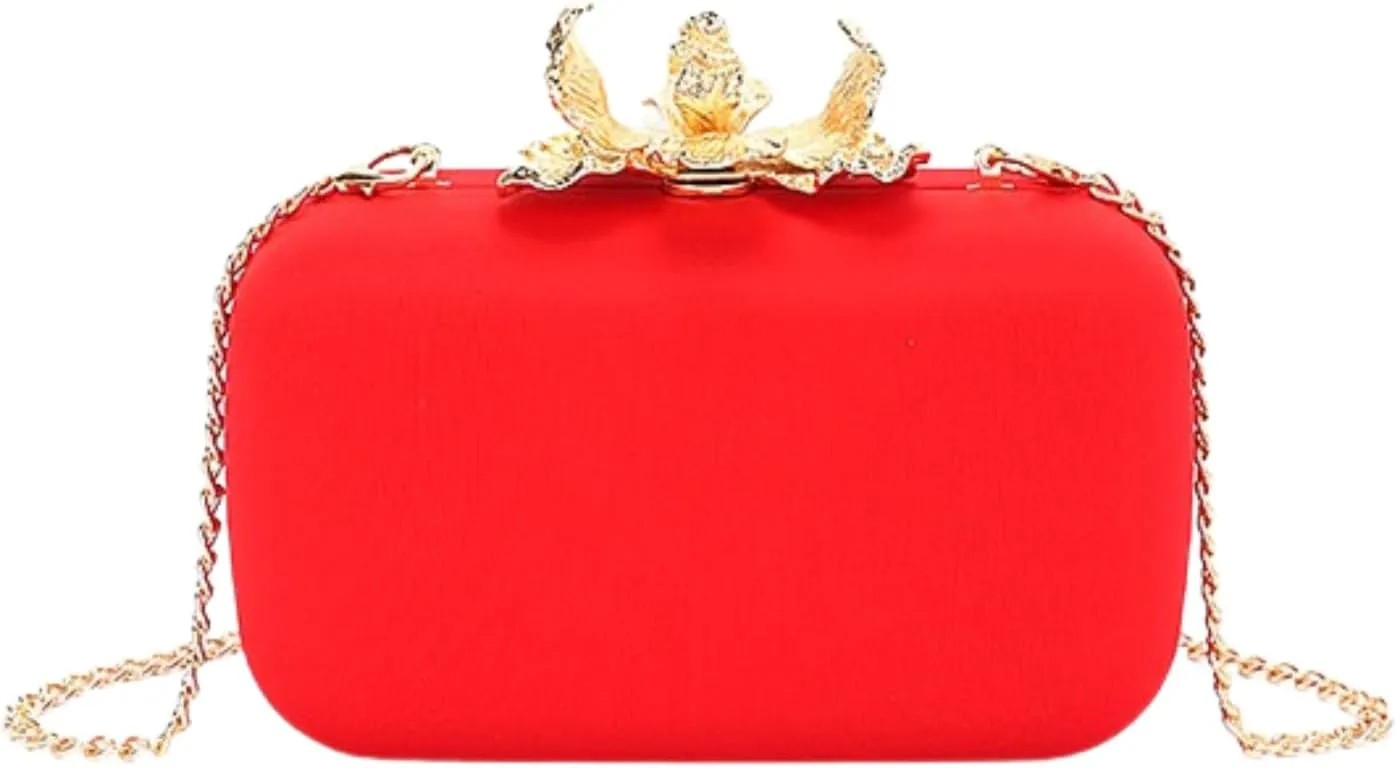 Pearl Flower Clasp Satin Box Clutch Bag Elegant Evening Women Fashion Wedding Bridal Dinner Party Bag Shoulder CrossBag