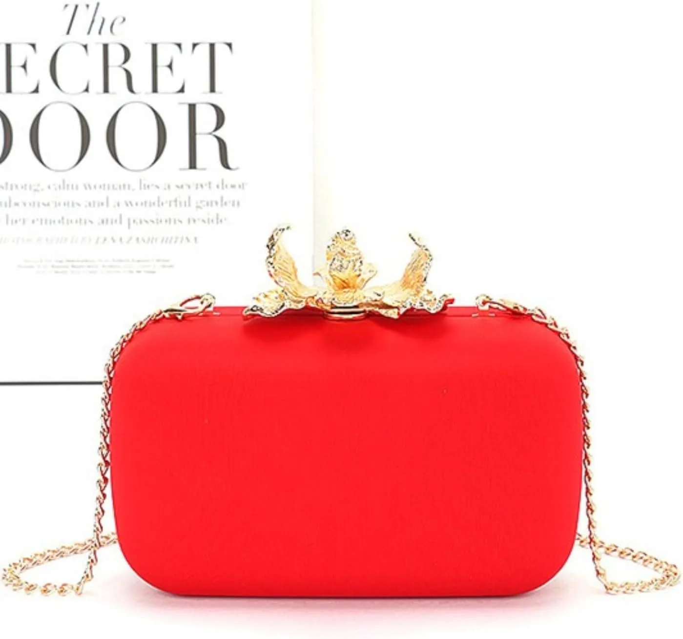 Pearl Flower Clasp Satin Box Clutch Bag Elegant Evening Women Fashion Wedding Bridal Dinner Party Bag Shoulder CrossBag