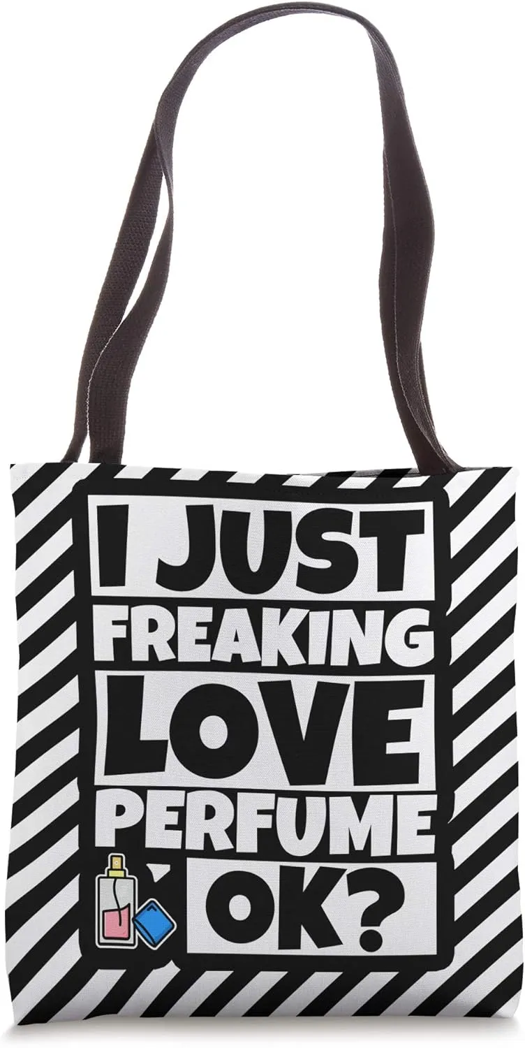 Perfume Lover Funny - Perfumes Humor Gift striped / with bla Tote Bag