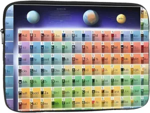 Periodic Table of Elements Laptop Sleeve Bag 12 Inch Waterproof Shockproof Laptop Case Bag Lightweight Tablet Travel Cover Computer Skin Bag Tablet Carrying Case
