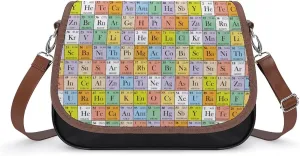 Periodic Table Trendy Crossbody Bags Purses for Women Casual Shoulder Handbags with Adjustable Wide Strap