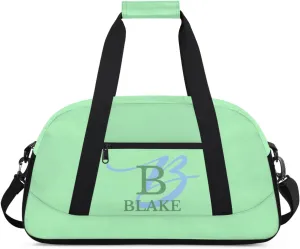 Personalize-Kids-Duffel-Bags With Custom Capital Name Text Dance-Sports-Bags Lightweight Carry-On Overnight Travel Gym for Girls Boys,Light Green