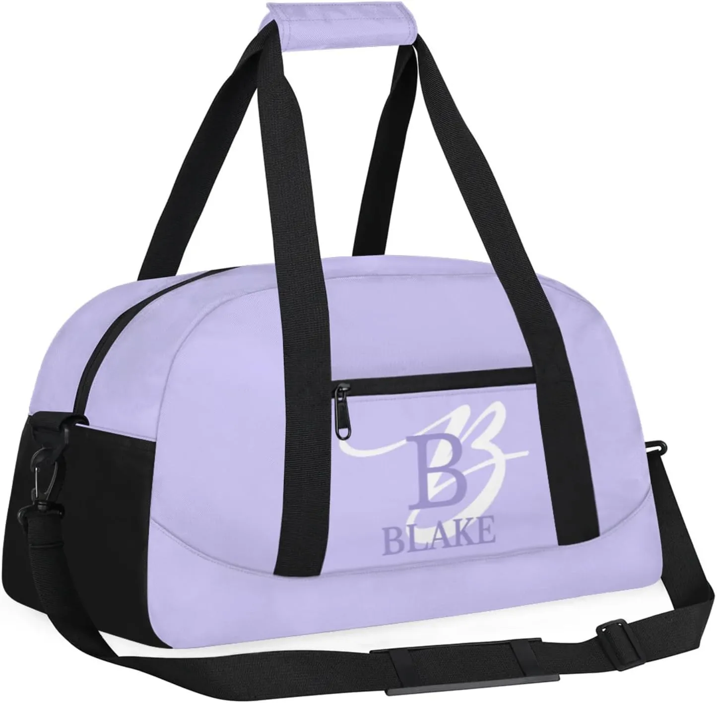 Personalize-Kids-Purple-Duffel-Bags With Custom Capital Name Text Dance-Sports-Bags Lightweight Carry-On Overnight Travel Gym for Girls Boys