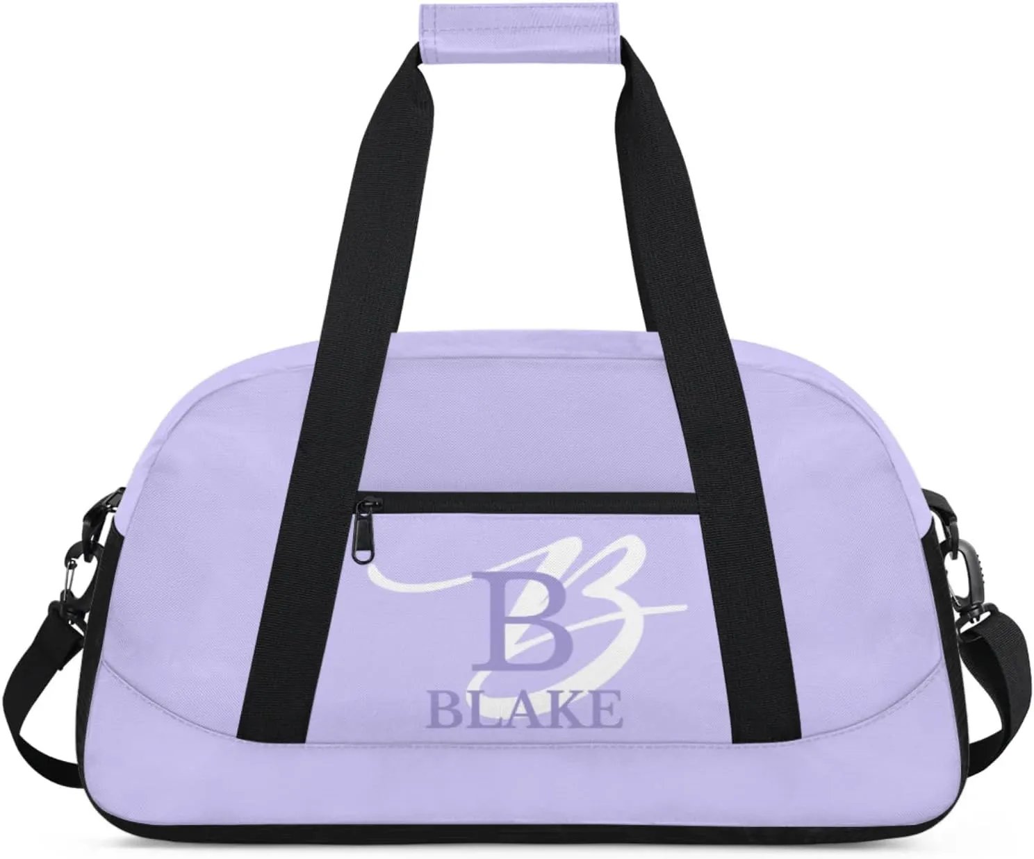 Personalize-Kids-Purple-Duffel-Bags With Custom Capital Name Text Dance-Sports-Bags Lightweight Carry-On Overnight Travel Gym for Girls Boys