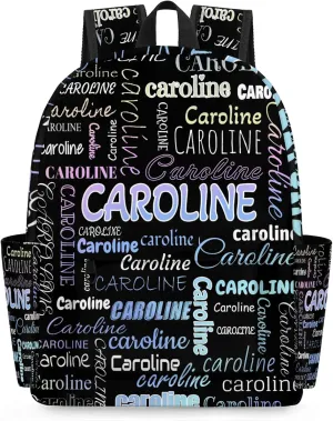 Personalized Backpack Bag with Name Lightweight Custom Shoulder Bags Waterproof Casual Backpacks Travel Laptop Bag 15.1in, Colorful Blue
