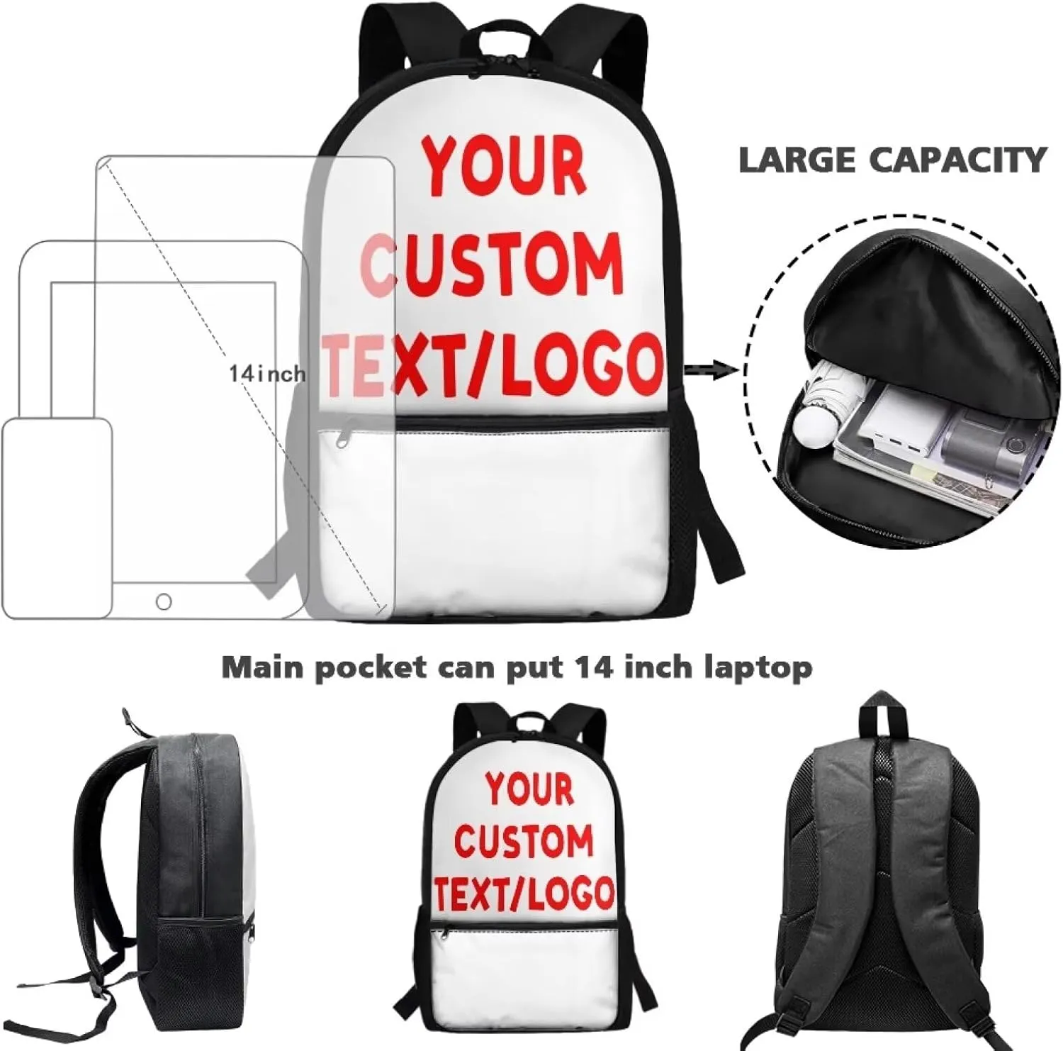 Personalized Backpack for Girls Boys Custom Backpacks with Names Customized Book Bags for Kids School Supplies