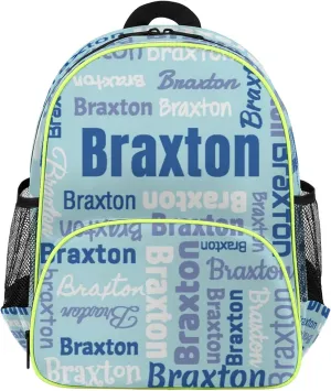 Personalized Backpacks with Name Customized Shoulder Bag Gifts for Women Men Waterproof Travel Casual Backpack 14.2in, Blue White