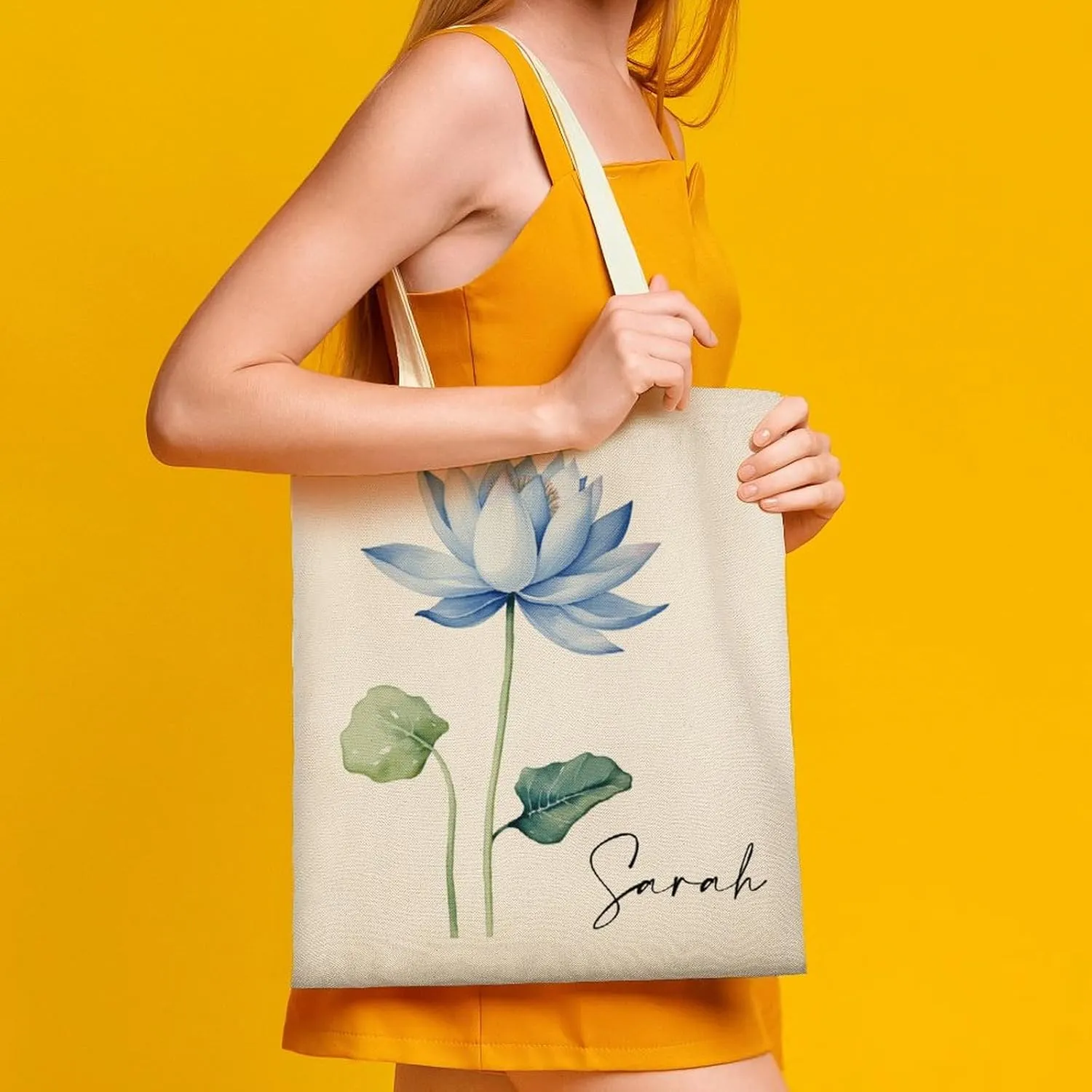 Personalized Birth Month Flower Tote Bags