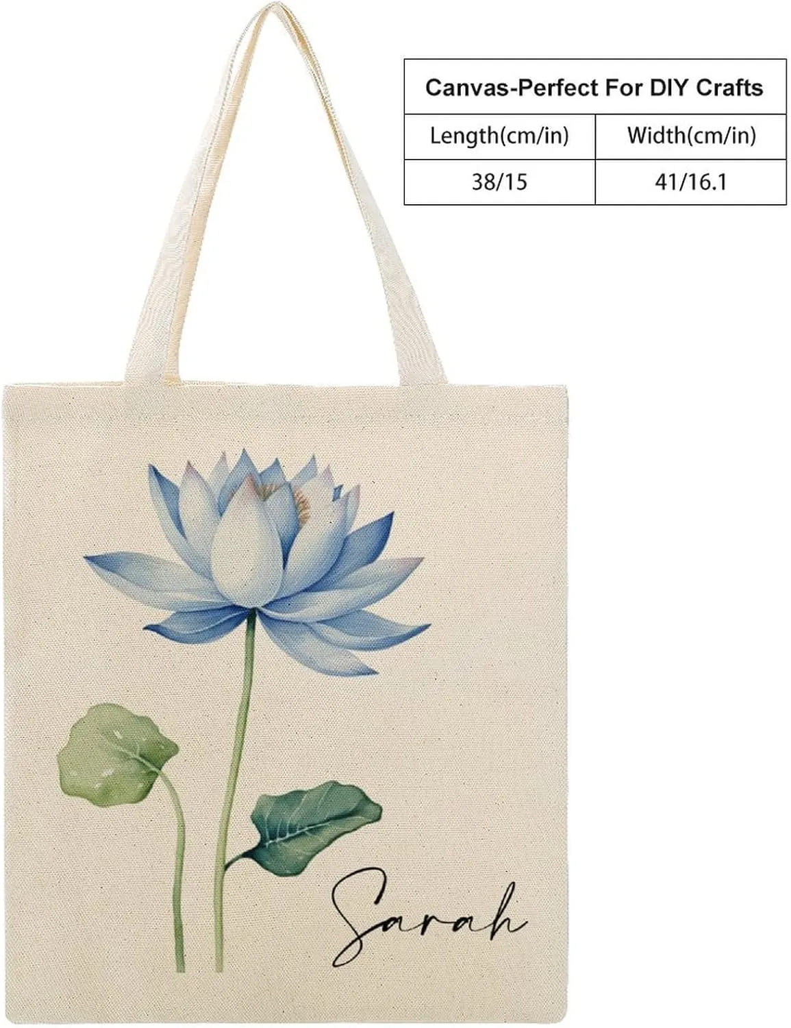 Personalized Birth Month Flower Tote Bags