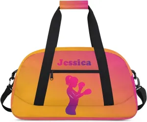 Personalized Boxing Duffel Bag for Girls, Custom Gym Bag Overnight Bags for Travel Weekender Practice