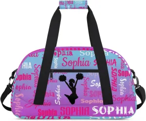 Personalized Cheer Bag Sport Duffel Bag Dance Bag, Overnight Duffel Bags Cheerleader Personalized Gymnastics Duffel Bag Cheerleading Gifts, Blue Purple Gradient