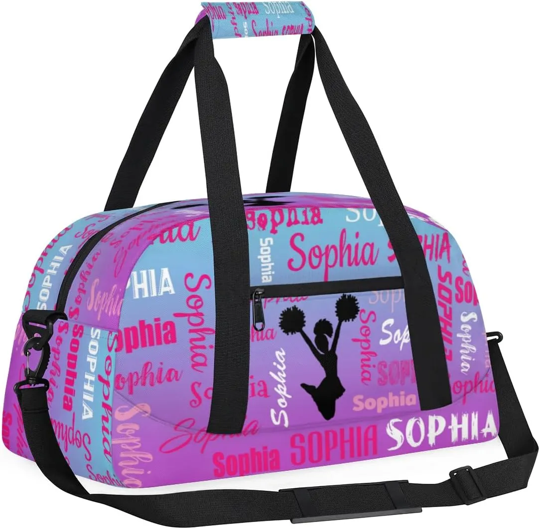 Personalized Cheer Bag Sport Duffel Bag Dance Bag, Overnight Duffel Bags Cheerleader Personalized Gymnastics Duffel Bag Cheerleading Gifts, Blue Purple Gradient