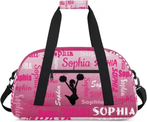 Personalized Cheer Bag Sport Duffel Bag Dance Bag, Overnight Duffel Bags Cheerleader Personalized Gymnastics Duffel Bag Cheerleading Gifts, Dark Pink Gradient