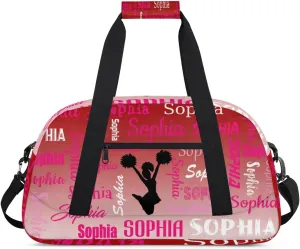 Personalized Cheer Bag Sport Duffel Bag Dance Bag, Overnight Duffel Bags Cheerleader Personalized Gymnastics Duffel Bag Cheerleading Gifts, Deep Red Gradient
