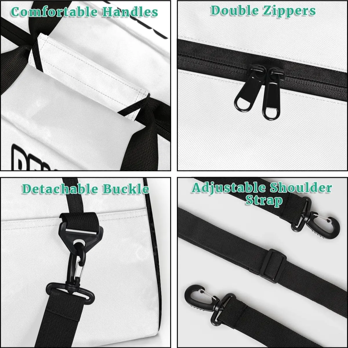 Personalized Cheer Bag Sport Duffel Bag for Girl, Custom Kids Gym Bag, Customize Travel Duffle Bag with Name, Overnight Weekender Bags,White Black, Cheerleading Gifts