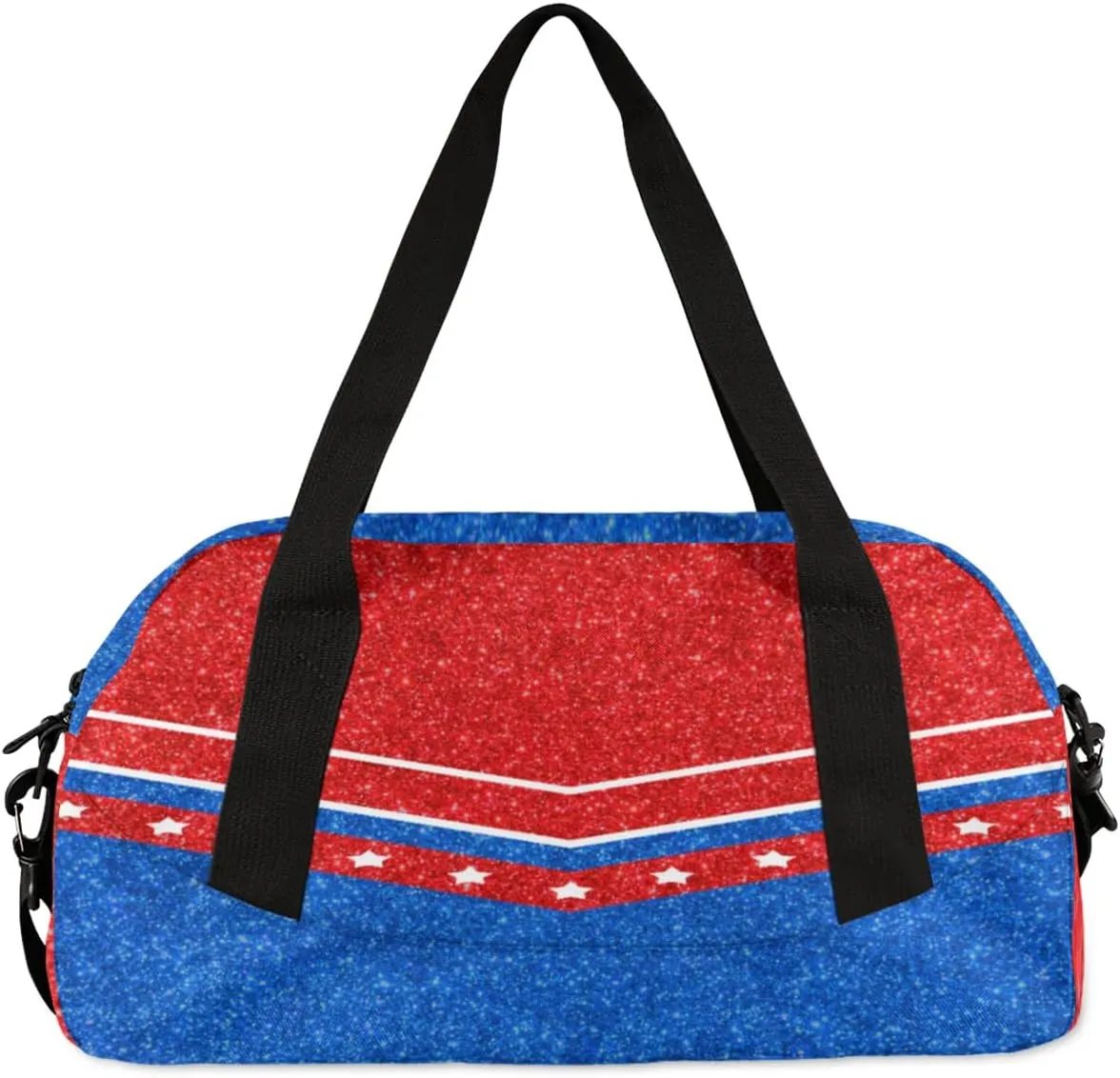 Personalized Cheer Bag with Name Custom Sport Duffel Bag for Girls Cheerleader Bags Overnight Weekender Bags Carry On Travel Bag, Glitter Blue Red