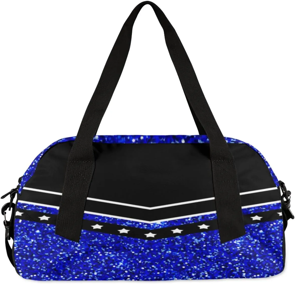 Personalized Cheer Bag with Name Custom Sport Duffel Bag for Girls Cheerleader Bags Overnight Weekender Bags Carry On Travel Bag, Glitter Bright Blue