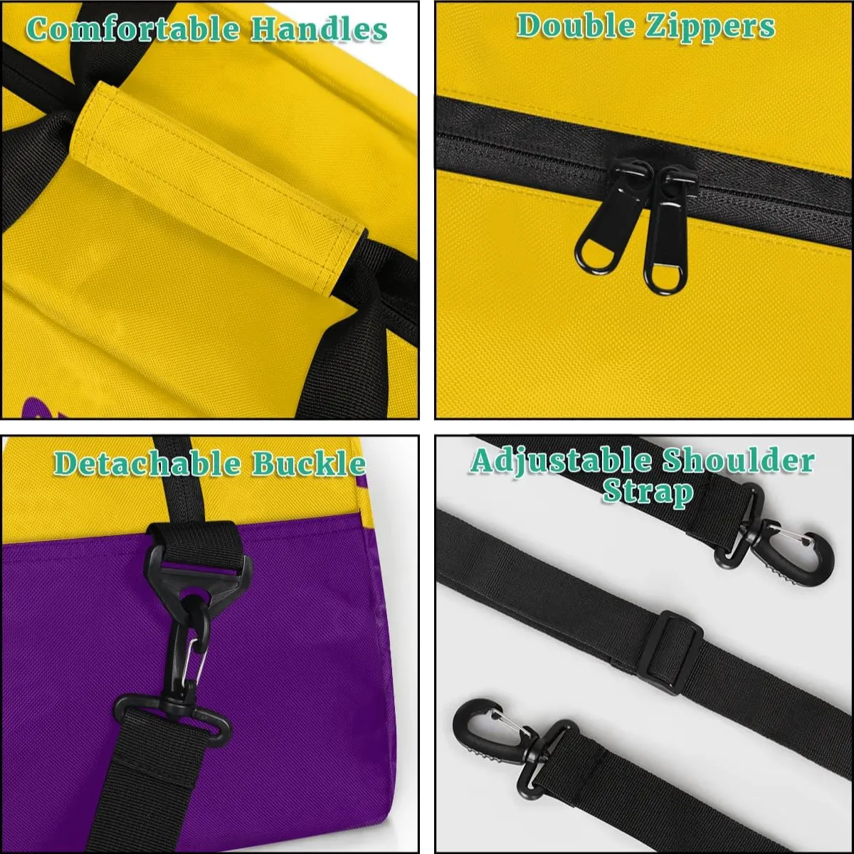 Personalized Cheerleader Bag Dance Bag for Girl, Custom Team Bag Gym Bag Sport Duffel Bag, Weekender Bags Travel Bag for Cheer Team Purple Gold Cheer, Option 13