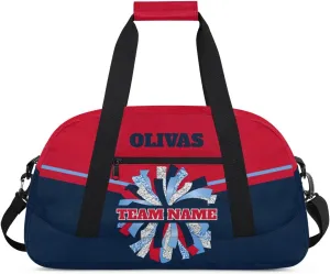 Personalized Cheerleader Bag Dance Bag for Girl, Custom Team Bag Gym Bag Sport Duffel Bag, Weekender Bags Travel Bag for Cheer Team Red Blue Glam