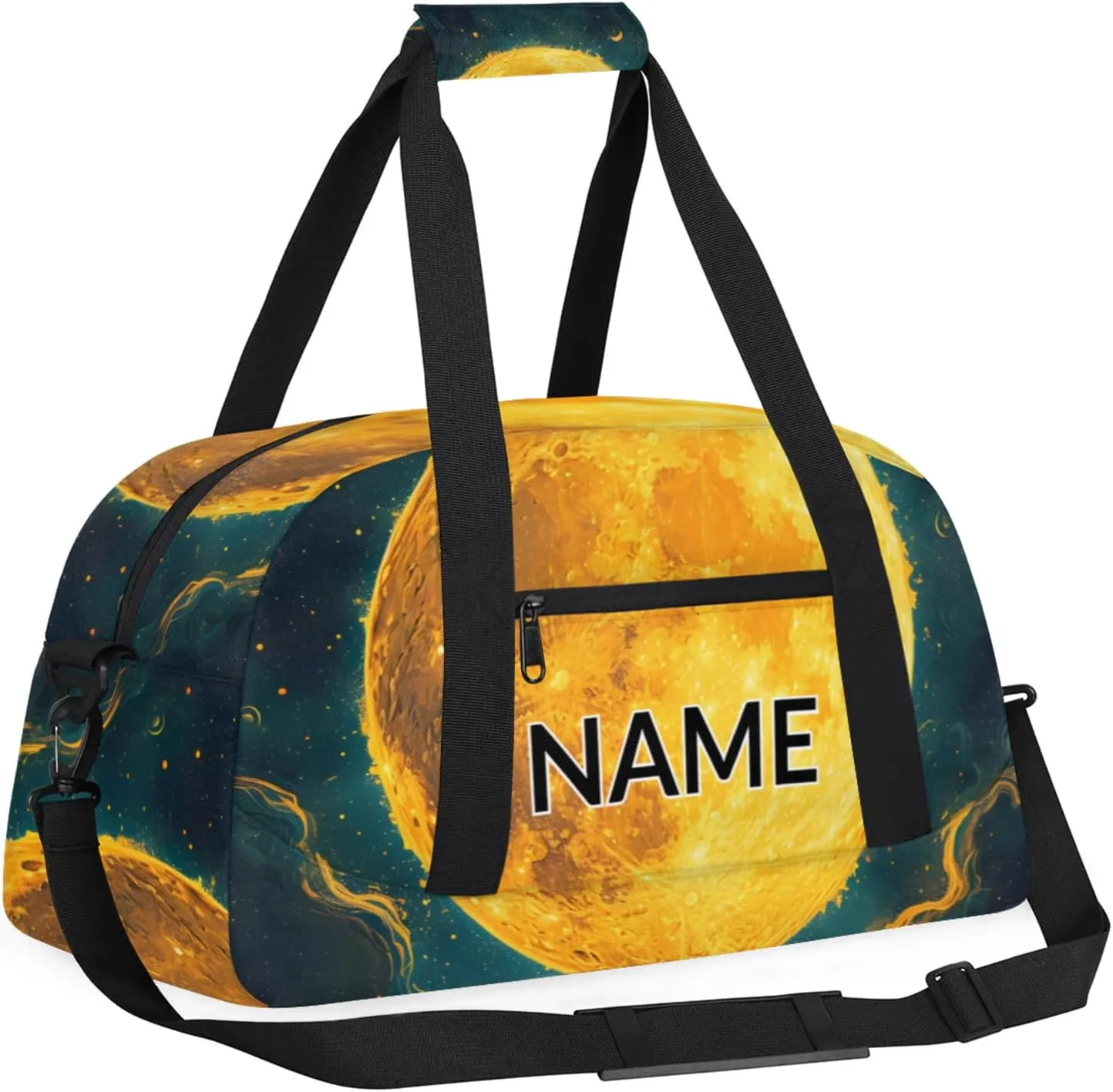 Personalized Custom Full Moon Gym Bag for Women Men Carry on Travel Duffel Tote Night Scenery Overnight Workout Weekender Bag