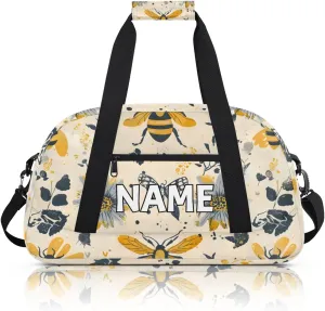 Personalized Custom Gym Bag for Women Men Carry on Animal Bees Travel Duffel Tote Sunflowers Floral Overnight Workout Weekender Bag