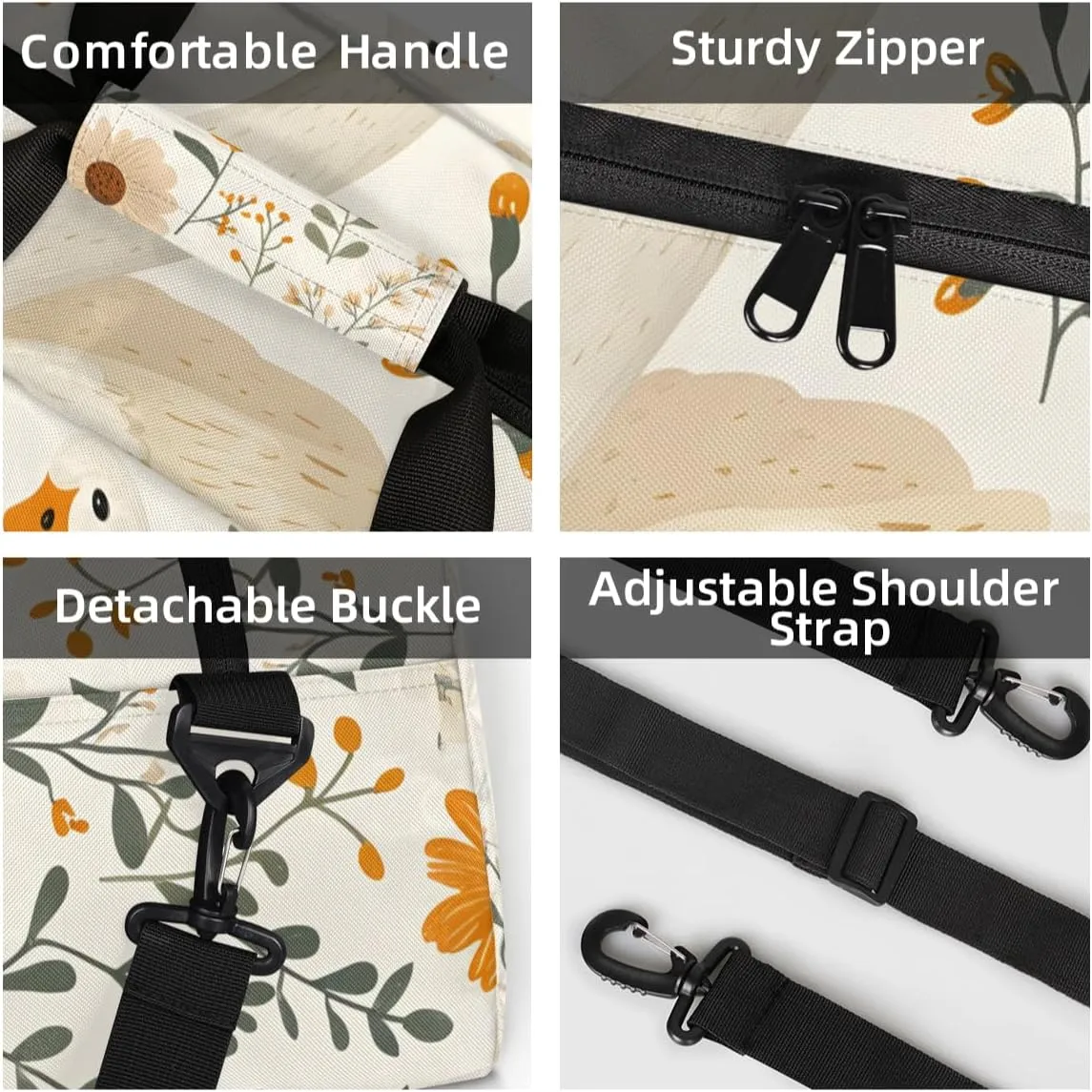 Personalized Custom Gym Bag for Women Men Carry on Cute Goose Travel Duffel Tote Farmhouse Daisy Overnight Workout Weekender Bag