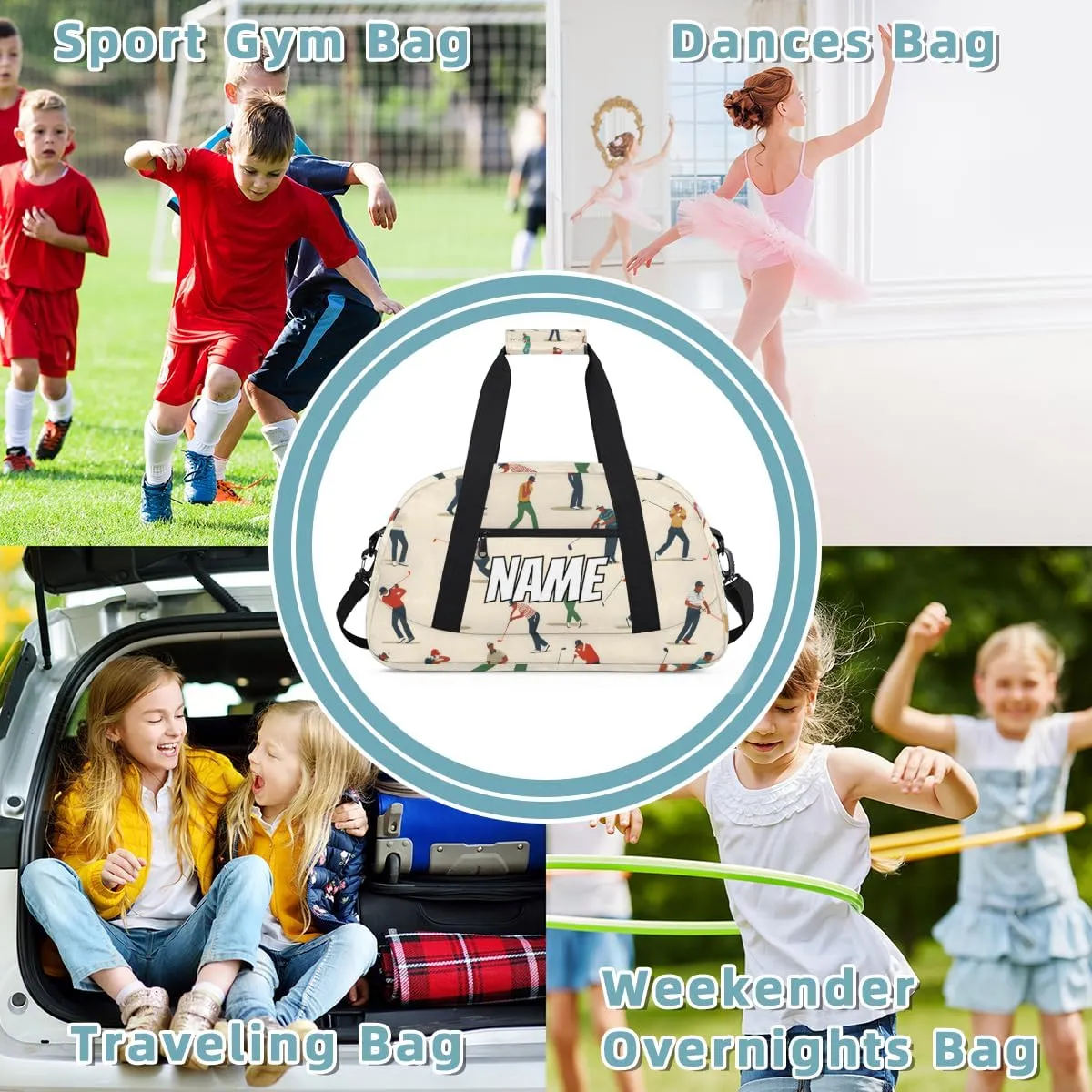 Personalized Custom Gym Bag for Women Men Carry on Golf Ball Travel Duffel Tote Sport Golf Overnight Workout Weekender Bag