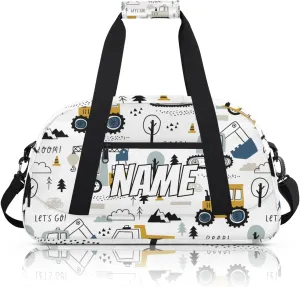 Personalized Custom Gym Bag for Women Men Carry on Mechanical Truck Excavator Travel Duffel Tote Car Truck Overnight Workout Weekender Bag