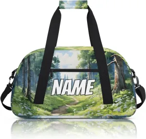 Personalized Custom Gym Bag for Women Men Carry on Mystery Forest Travel Duffel Tote Natural Scenery Overnight Workout Weekender Bag