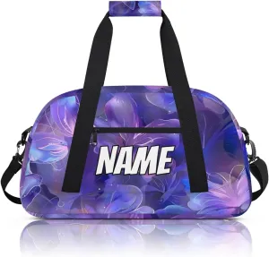 Personalized Custom Gym Bag for Women Men Carry on Purple Butterfly Travel Duffel Tote Butterflies Overnight Workout Weekender Bag