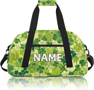 Personalized Custom Gym Bag for Women Men Carry on Shamrock Clover Travel Duffel Tote St.Patrick's Day Overnight Workout Weekender Bag
