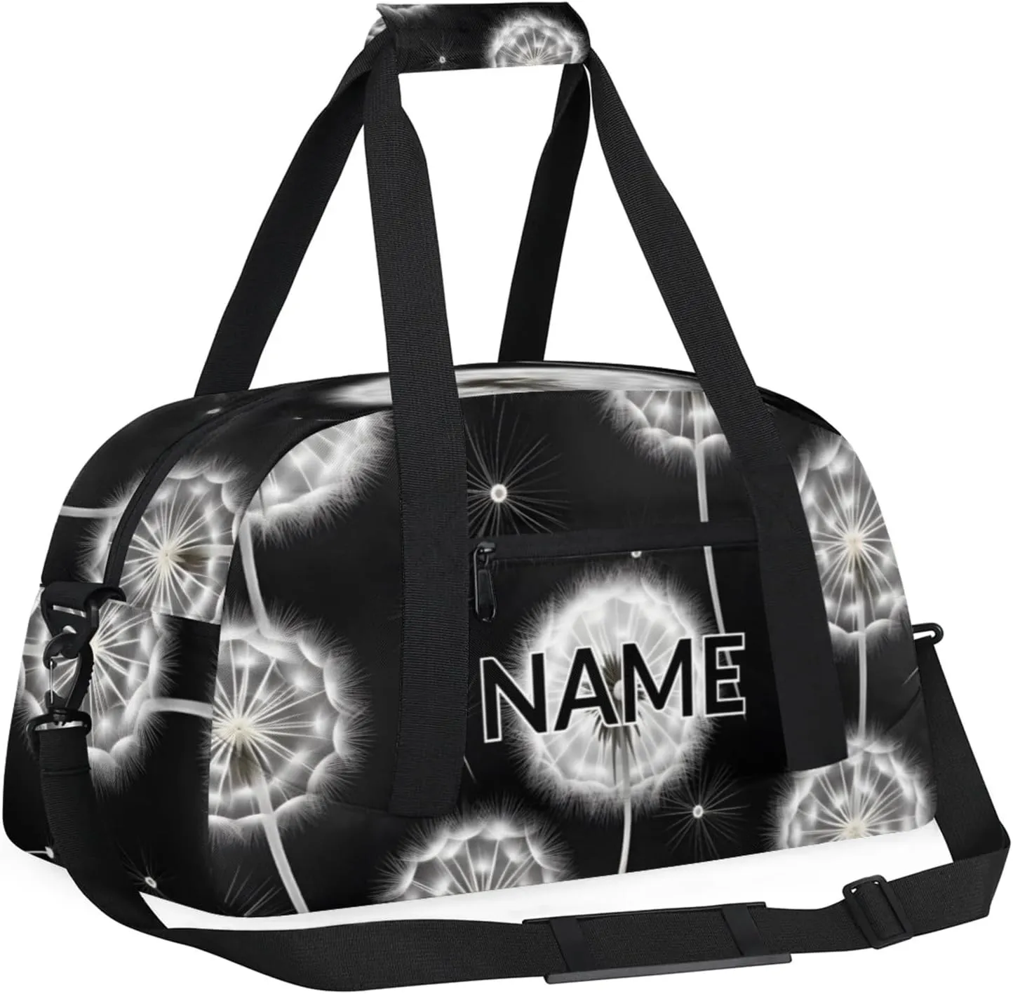 Personalized Custom Vintage Dandelion Gym Bag for Women Men Carry on Travel Duffel Tote Rustic Farm Plant Overnight Workout Weekender Bag