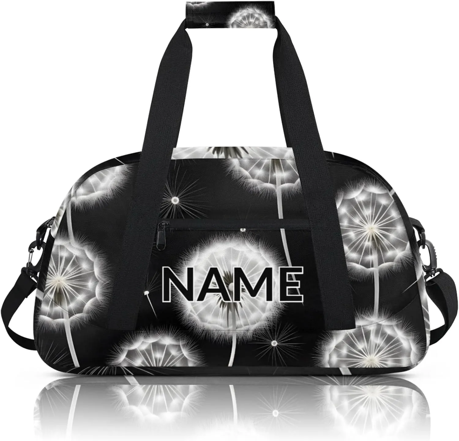 Personalized Custom Vintage Dandelion Gym Bag for Women Men Carry on Travel Duffel Tote Rustic Farm Plant Overnight Workout Weekender Bag