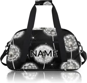 Personalized Custom Vintage Dandelion Gym Bag for Women Men Carry on Travel Duffel Tote Rustic Farm Plant Overnight Workout Weekender Bag
